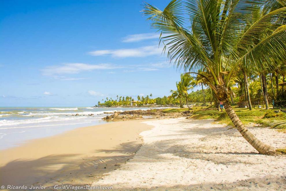 Imagem da bela e tranquila Praia Back Door em Ilhéus.